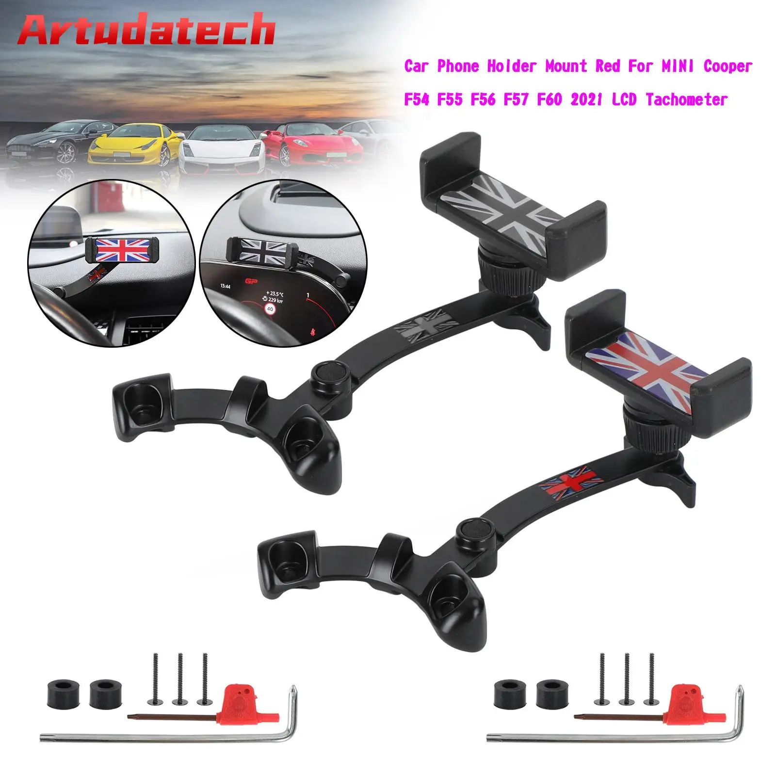 Artudatech Car Phone Holder Mount For MINI Cooper F54 F55 F56 F57 F60 20-22 LCD Tachometer Car Accessories