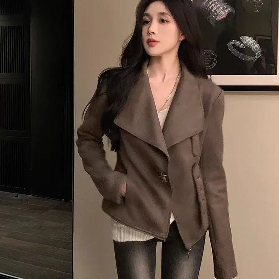 

Куртки-бомберы, женская куртка для девочек, осенняя хлопковая подкладка, многослойные плиссированные пояса, женские мягкие утренние изысканные консервативные OL, нежные Ins