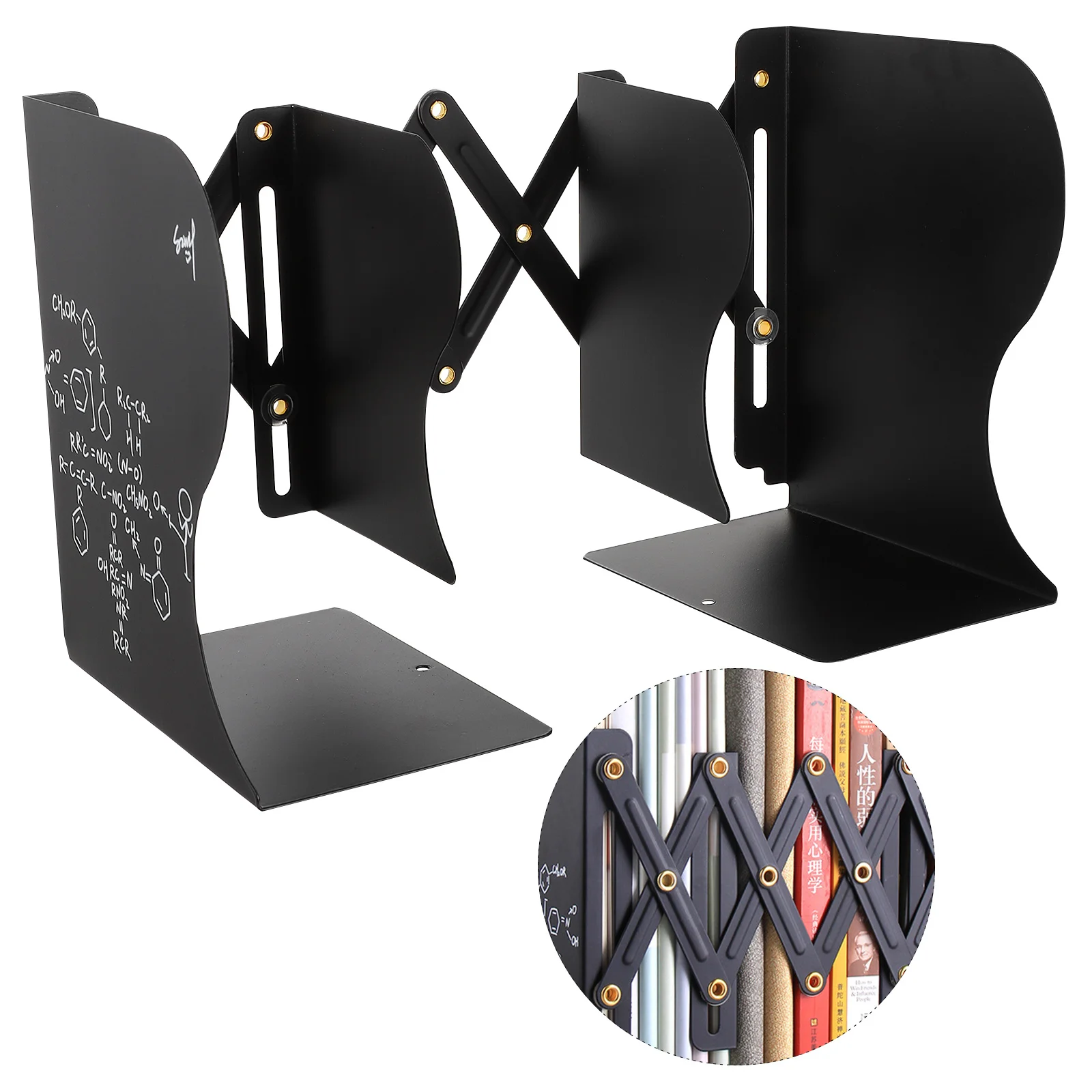 Retractable Shelf Foldable Desktop Book Organizer Iron Material Space Saving Table Book Rack For Study Office Library Classroom