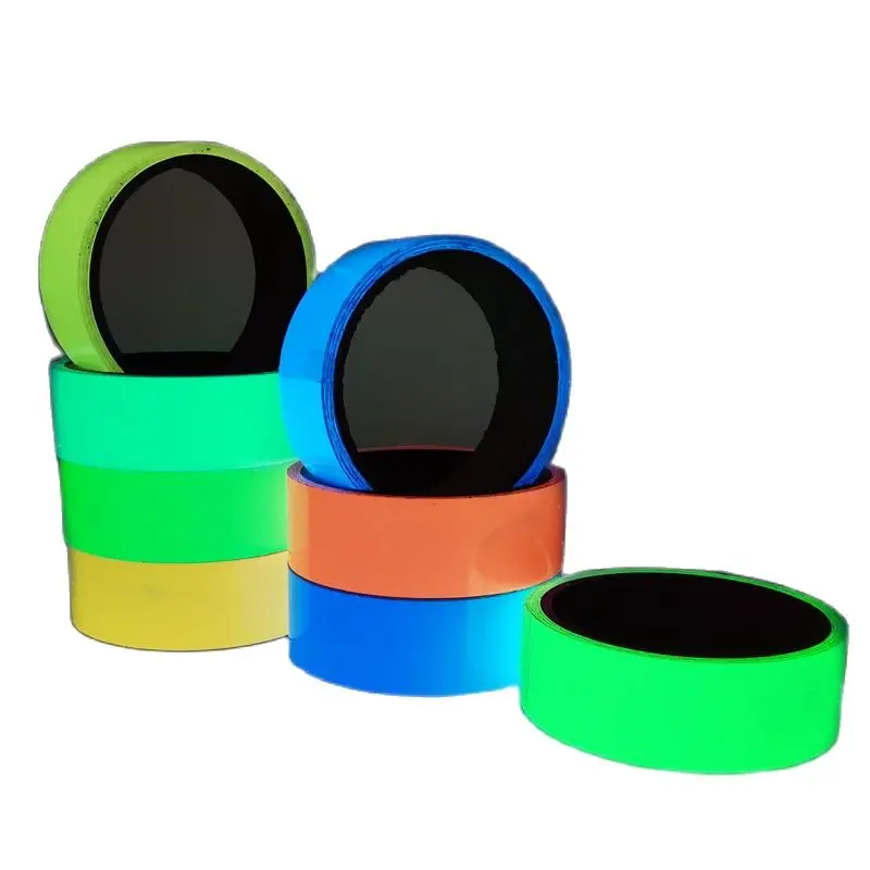 1.5cm*1M Blue/Green/Orange Stored Luminous Tape Self-adhesive Glowing Night /Dark Safety Stage Striking Warning Safety Tape