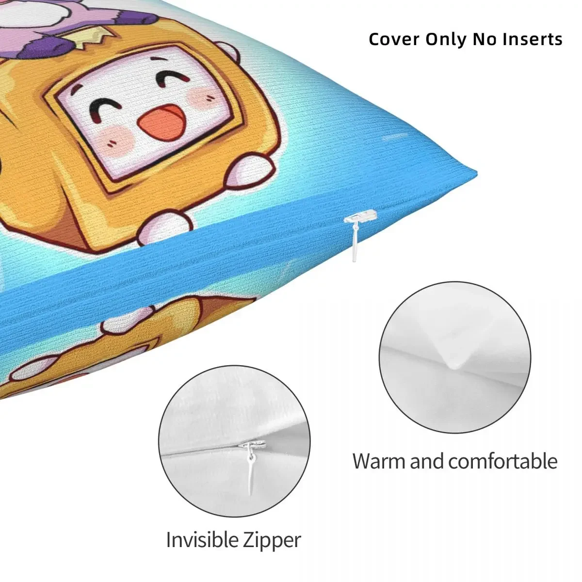 أغطية وسائد صندوق ماكر من Kawaii ، أغطية وسائد كرتون ، غطاء وسادة ديكور عتيق لغرفة المعيشة ، Lankybox ، 45x45 سم