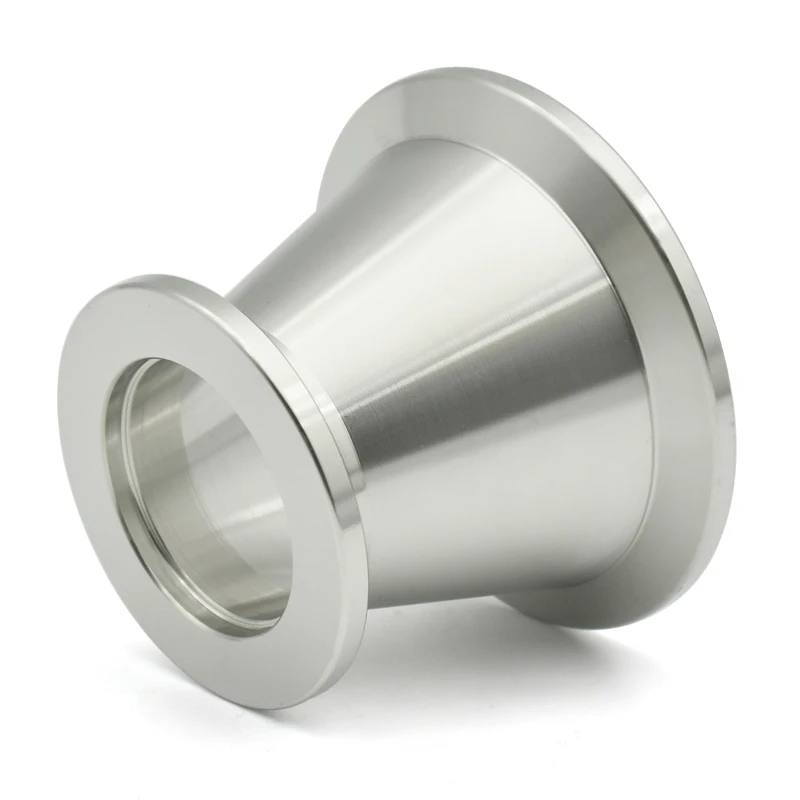304 Stainless Steel KF Vacuum Tapered Reducer, Three Card Flange Joint KF10, KF16, KF25, KF40, KF50 Vacuum Pipe Fittings