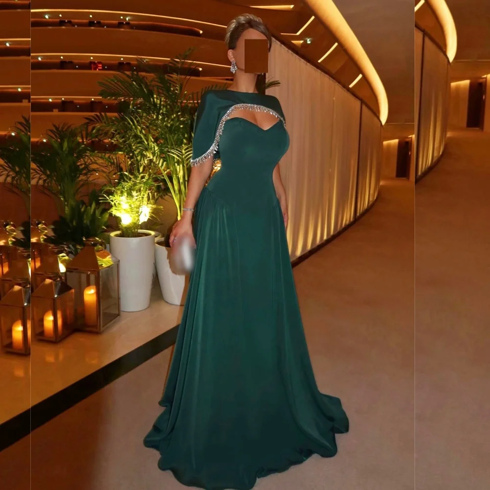 تخصيص بريق شرابة س الرقبة شال ألف خط فساتين طويلة ثوب مسائي رسمي مناسبة مخصصة فستان حفلة أنيقة #1