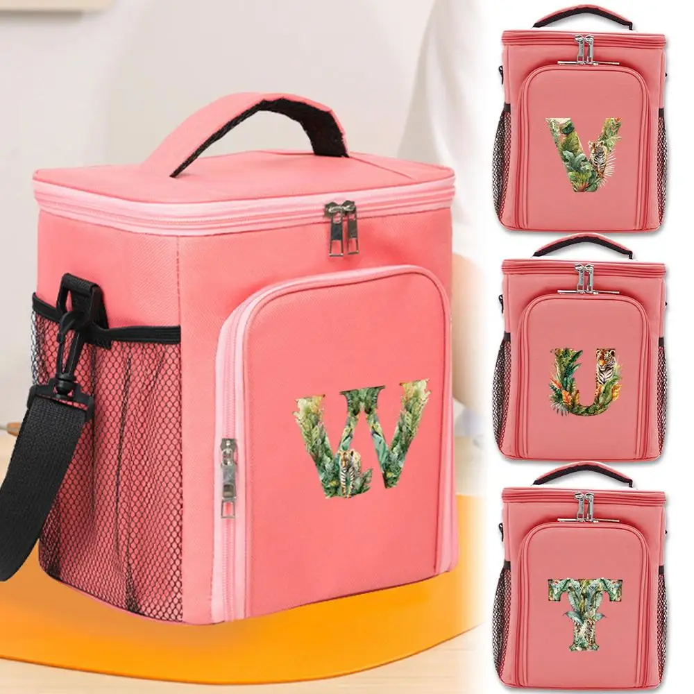 

Lunch Carry Bag Lunch Bags Portable Thermal Food Box Jungle Tiger Pattern Series Durable Waterproof Cooler Insulated Case