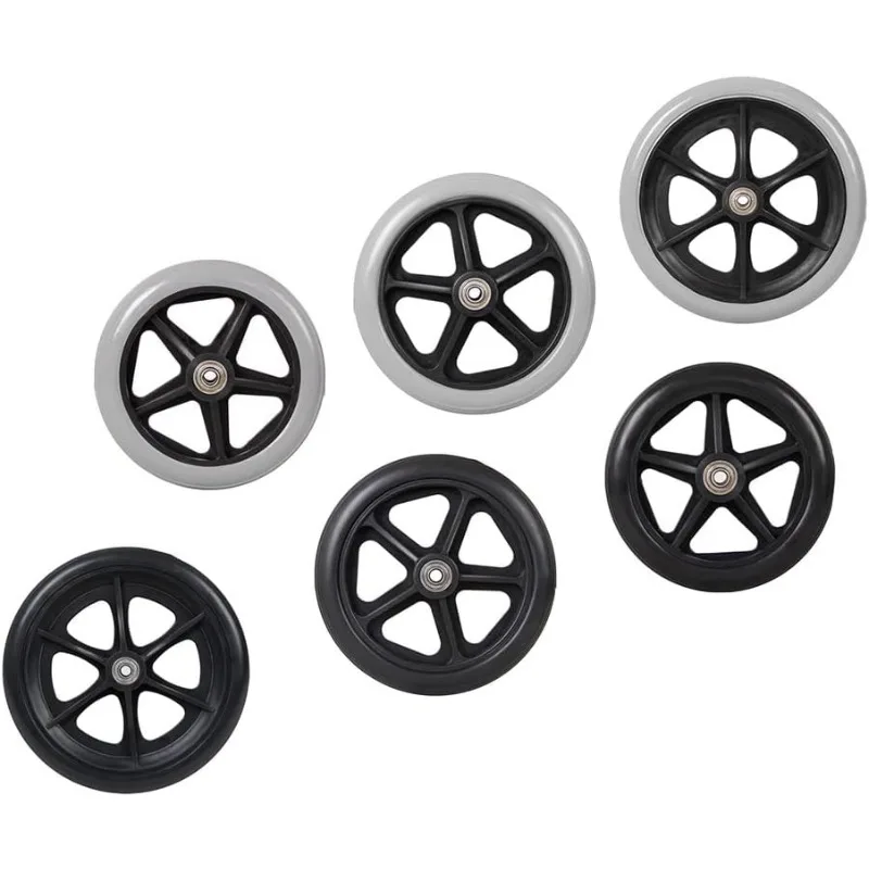 Rueda de neumático sólido de 6 pulgadas de goma antideslizante, ruedas para carrito de compras, ruedas para silla de ruedas, ruedas para carrito de viaje