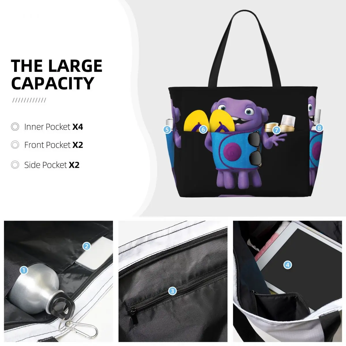 Oh The Boov Beach Tote Bag Sport Gym Yoga Duffle Large Tote Bag Women Travel Bag Fitness bag