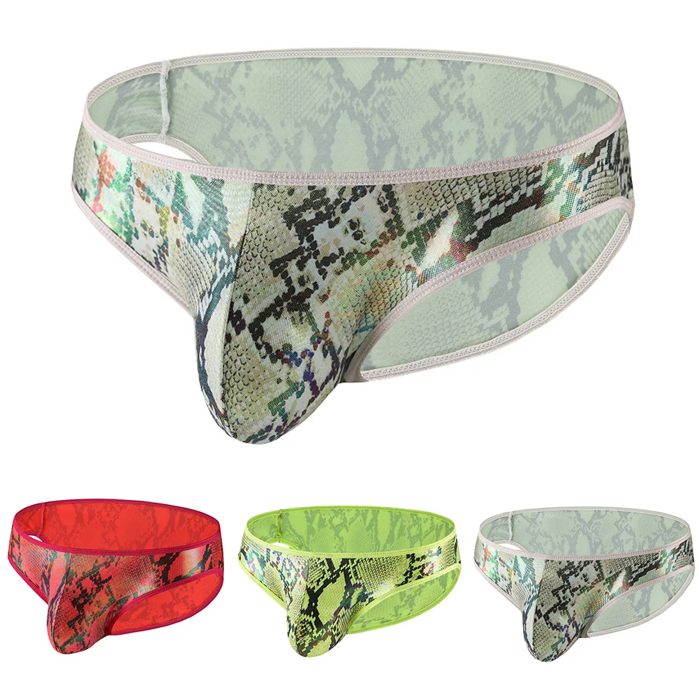 

Bulge Pouch Slip Underwear Men Low Waist Underwear Camouflage Briefs Male Applicable Printed Pattern S-XL Size