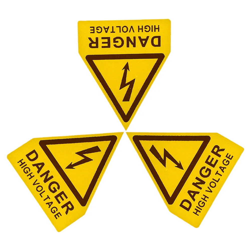 3Pcs High Voltage Safety Warning Stickers Durable PVC Self Adhesive Electrical Signs for Machinery Equipment Workplace