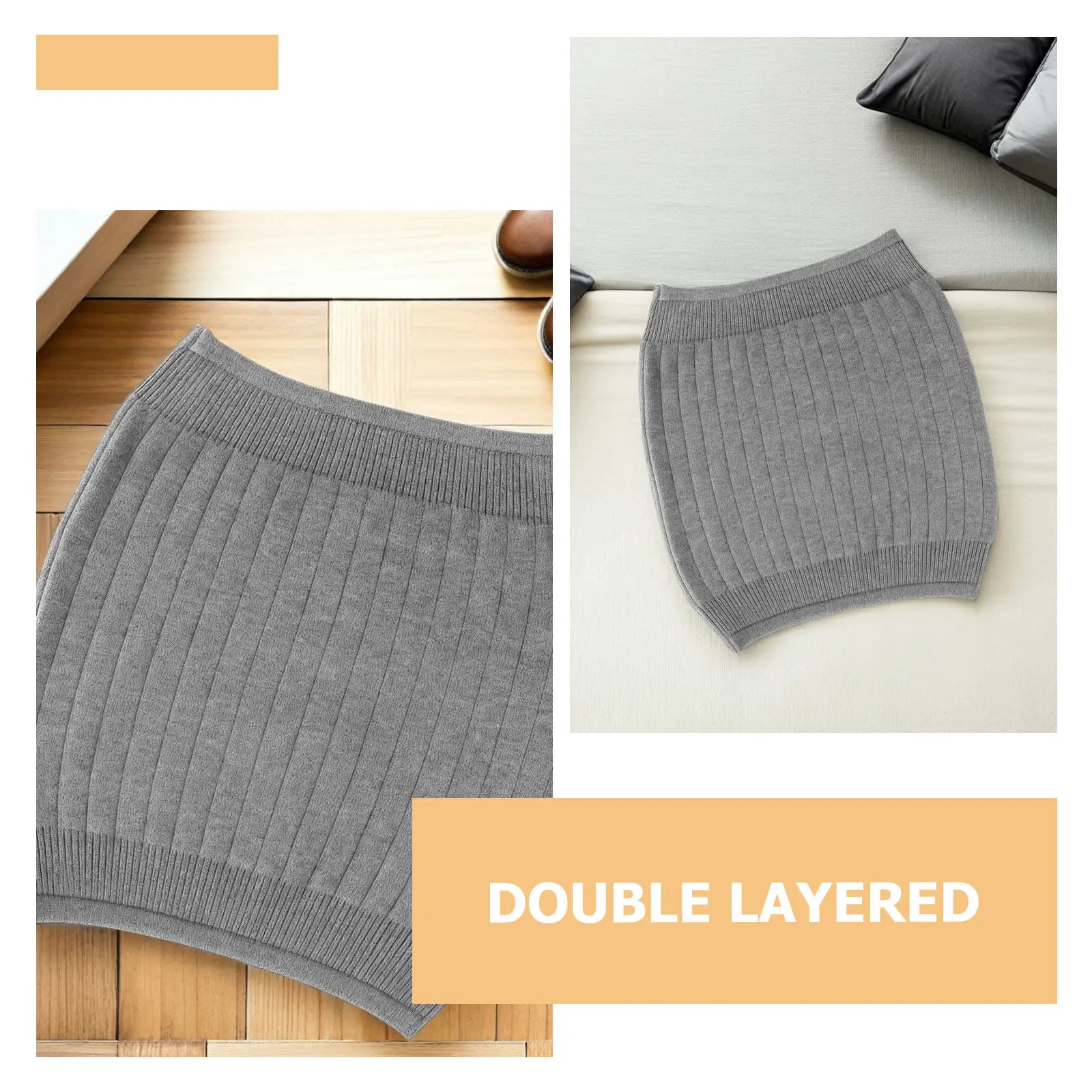 Thermal Knit Lumbar Waist Protector Thickened Double-Layer Cashmere Belly Warmer Elastic Waist Band Women Men Winter Outdoor