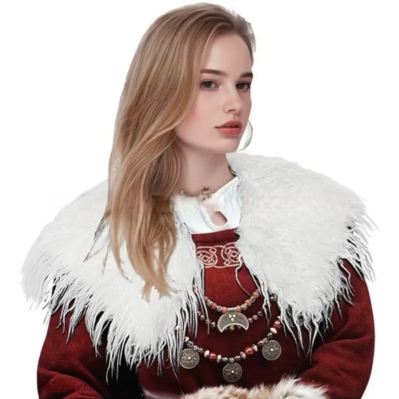 39BB Roleplay Middeleeuwse Cape Artificial Furs Cloak koudweerkostuums feestkleding