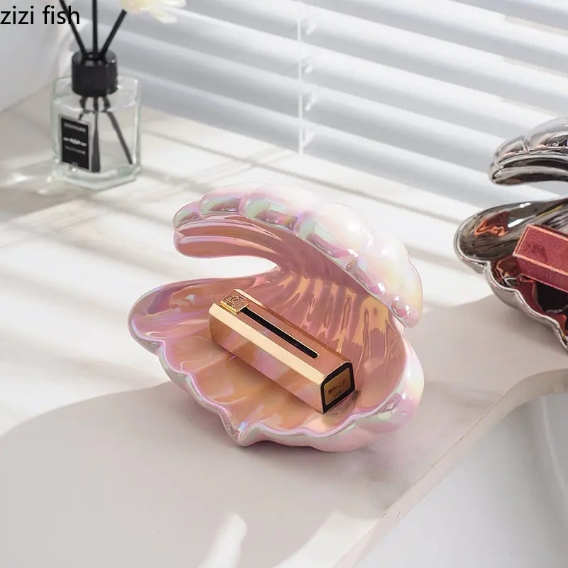 Shell Ceramic Soap Dish Bathroom Accessories Shelf Soap Holder Soap Box Drain Rack Storage Box Jewelry Tray Soap Tray Soap Stand