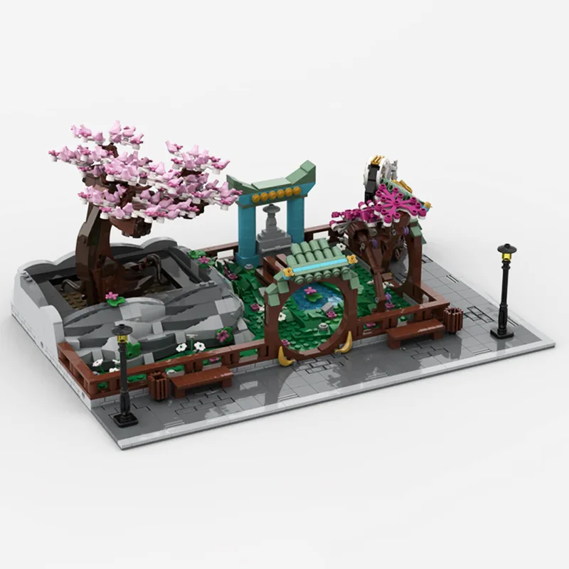 1925 pçs modular parque chinês modelo de exibição Moc-10281 bonsai árvore buquê de flores bloco de construção tijolos decoração para casa brinquedos presente