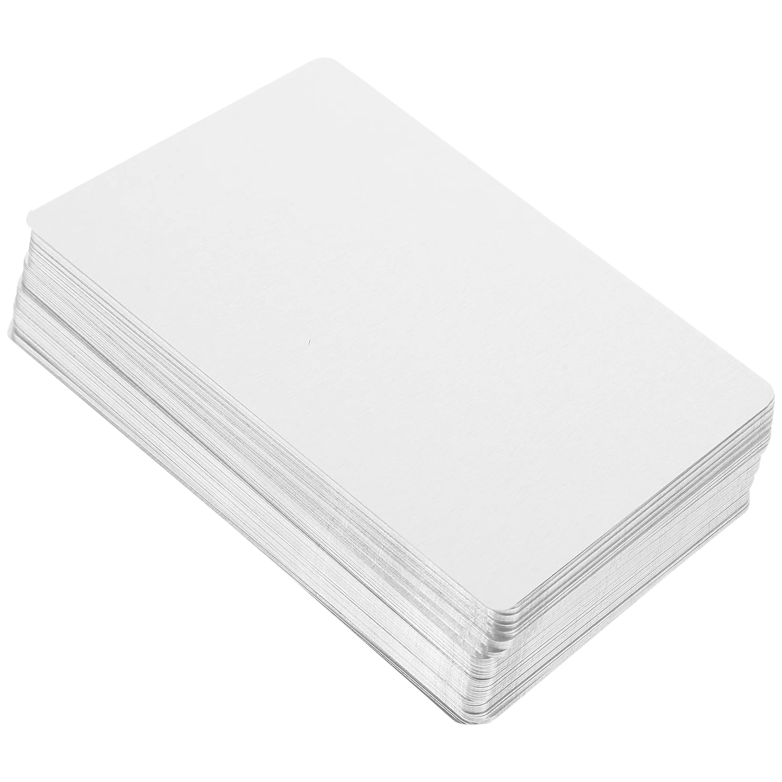 Imagem -03 - Cartões Sublimação em Branco Negócios em Branco Alumínio Redondo 84x56cm Nome de Metal Branco para Gravação Escritório 100 Peças