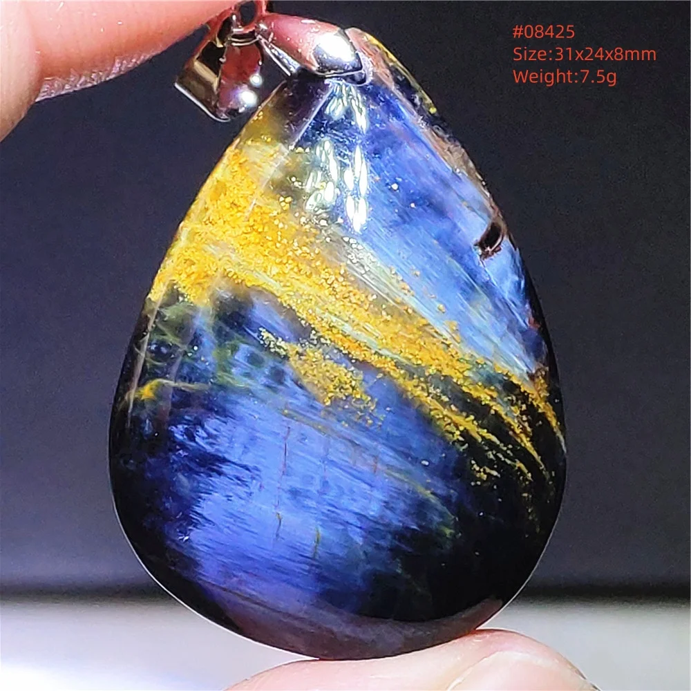 Natural Blue Pietersite Pendant Jewelry Yellow Petersite Gemstone Water Drop Namibia Women Men Necklace Fashion Cat Eye AAAAAA