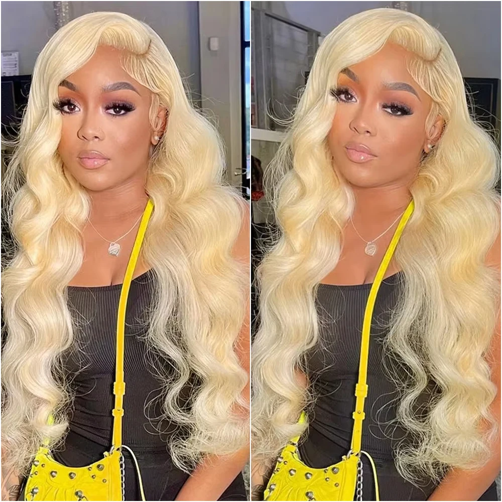 

36 40 Inch 613 Blonde 13x4 HD Lace Frontal Wigs Body Wave Wig 13x6 Transparent Lace Front Wig Brazilian For Women 200% Density