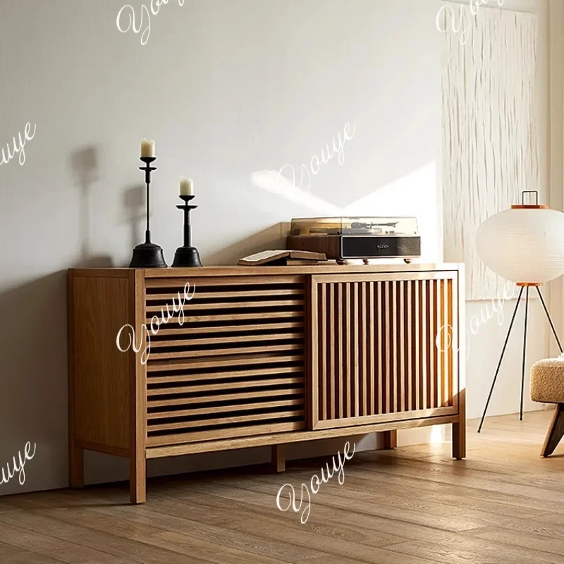 

XS Log Solid Wood Dining Side Cabinet Nordic Grille Door Locker Living Room Bedroom Storage Cabinet Designer Cabinet
