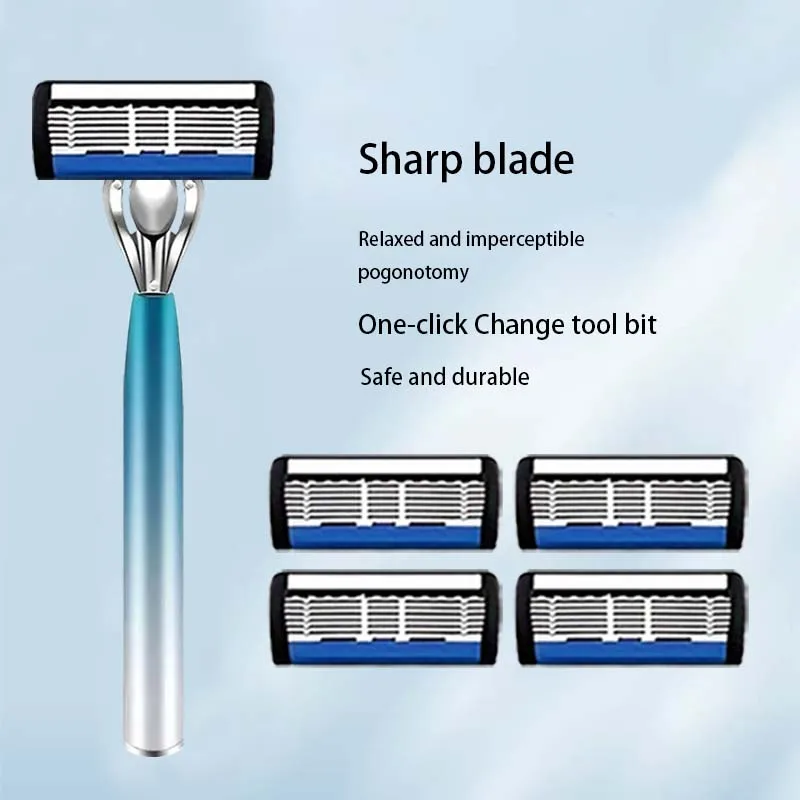 Luxurious quality men's fine razor set, 24 sharp blades, 2 anti-slip handles, painless shaving, men's shaving wonder