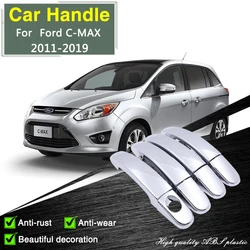 for Ford C-MAX C MAX CMAX MK2 2011 2012 2013 2014 2015 2016 2017 2018 2019 Chrome Door Handle Cover Car Accessories Rustproof