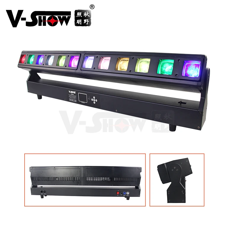 V-show 2021 luces led led bar dmx rgbw 12*40W zoom wash beam moving head for dj disco