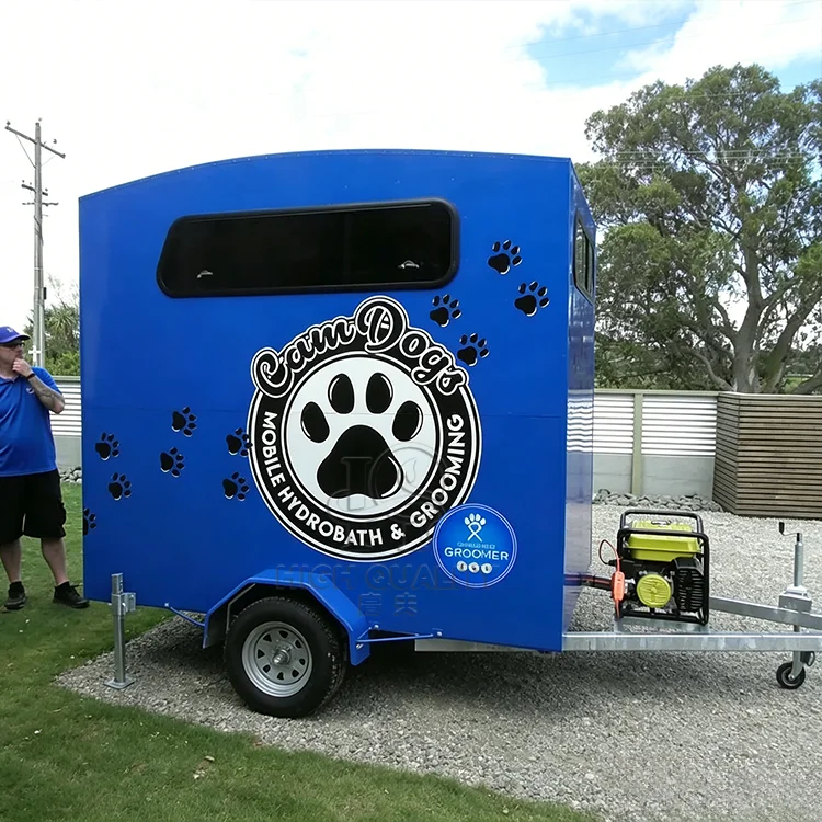 New Professional Mobile Pet Salon Van Dog Cat Grooming Trailer With Stainless Steel Interior Insulated Compartments Generator