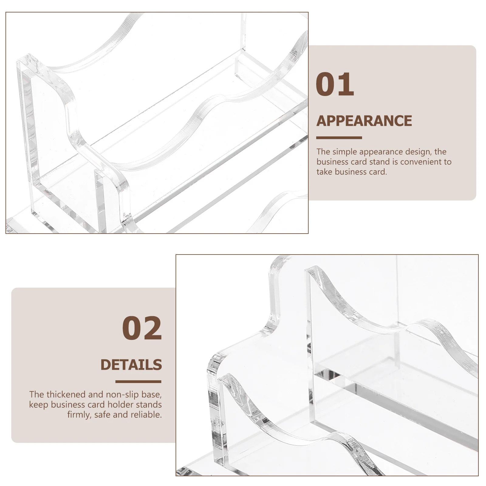 

Desktop Business Card Holder Large Capacity Transparent Acrylic Stand Non Slip Base Card Organizer Display Holder