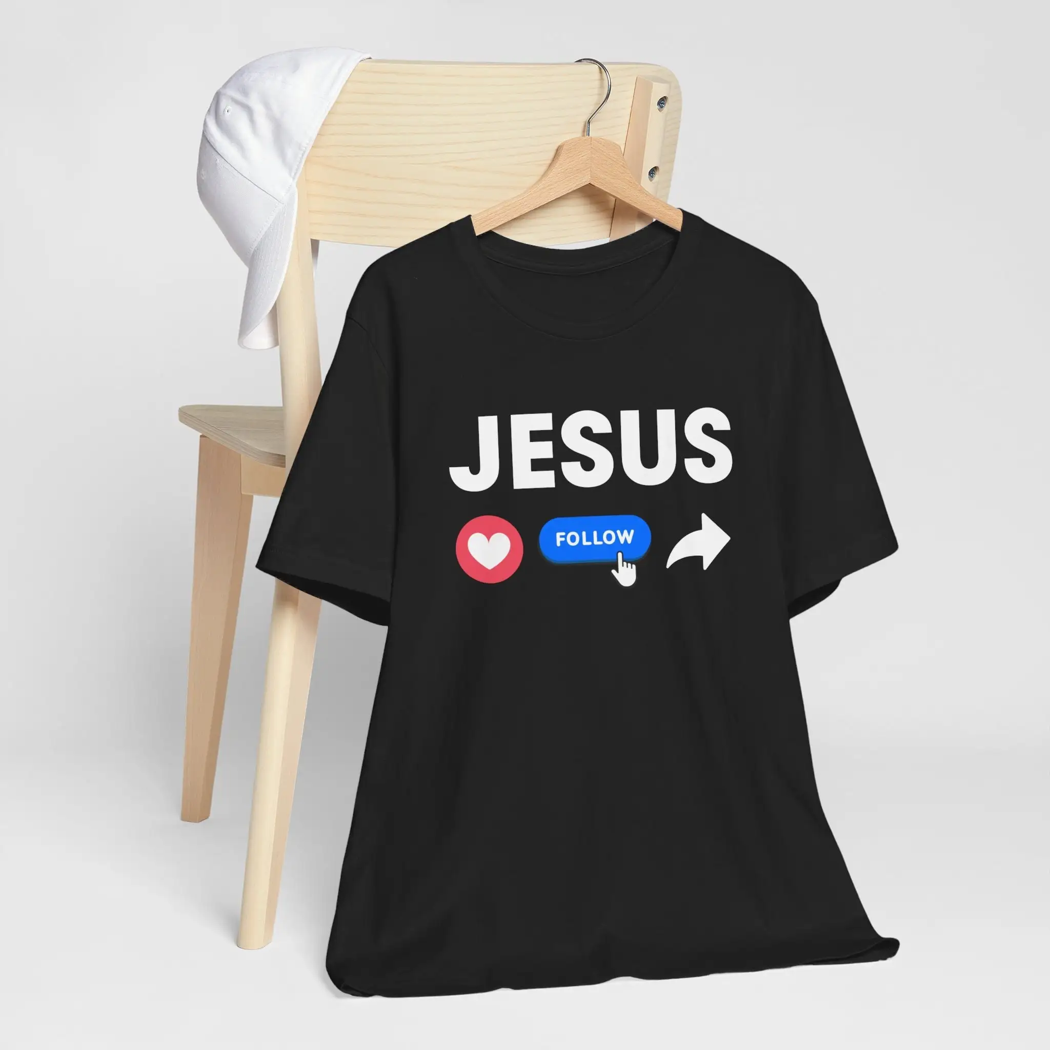 Jesus T Shirt For Shirtns And Young Adults Christian Social Media Technology Love Follow Share Church Leader Friend