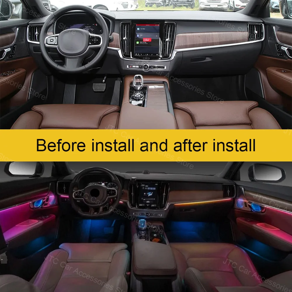 Dynamic Active  Ambient Light For Volvo V90 S90 2017-2025 LHD Atmosphere environtal mood ambilight Lighting