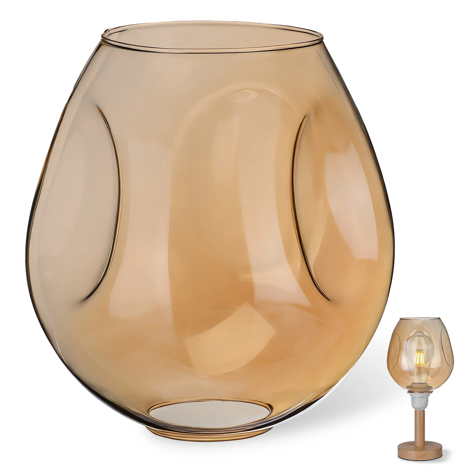 Replacement Glass Lamp Shade Cover For Chandeliers Accessory Floor Lamp 47mm Opening Glass Globe Lampshade Amber E27 Lamp Cover