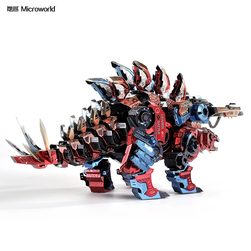 Microworld Stegosaurus model kits DIY laser cutting Jigsaw puzzle model 3D metal Puzzle Toys for Children Gift