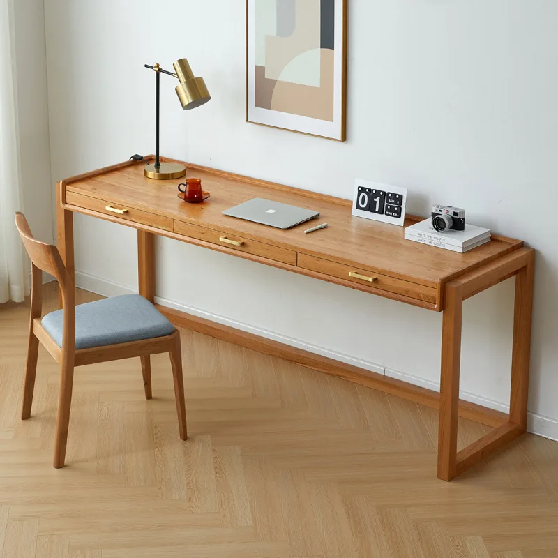 

Modern Minimalist Office Desk Multi-Functional Creative Solid Wood Computer Table for Bedroom or Home Office Furniture FYOD