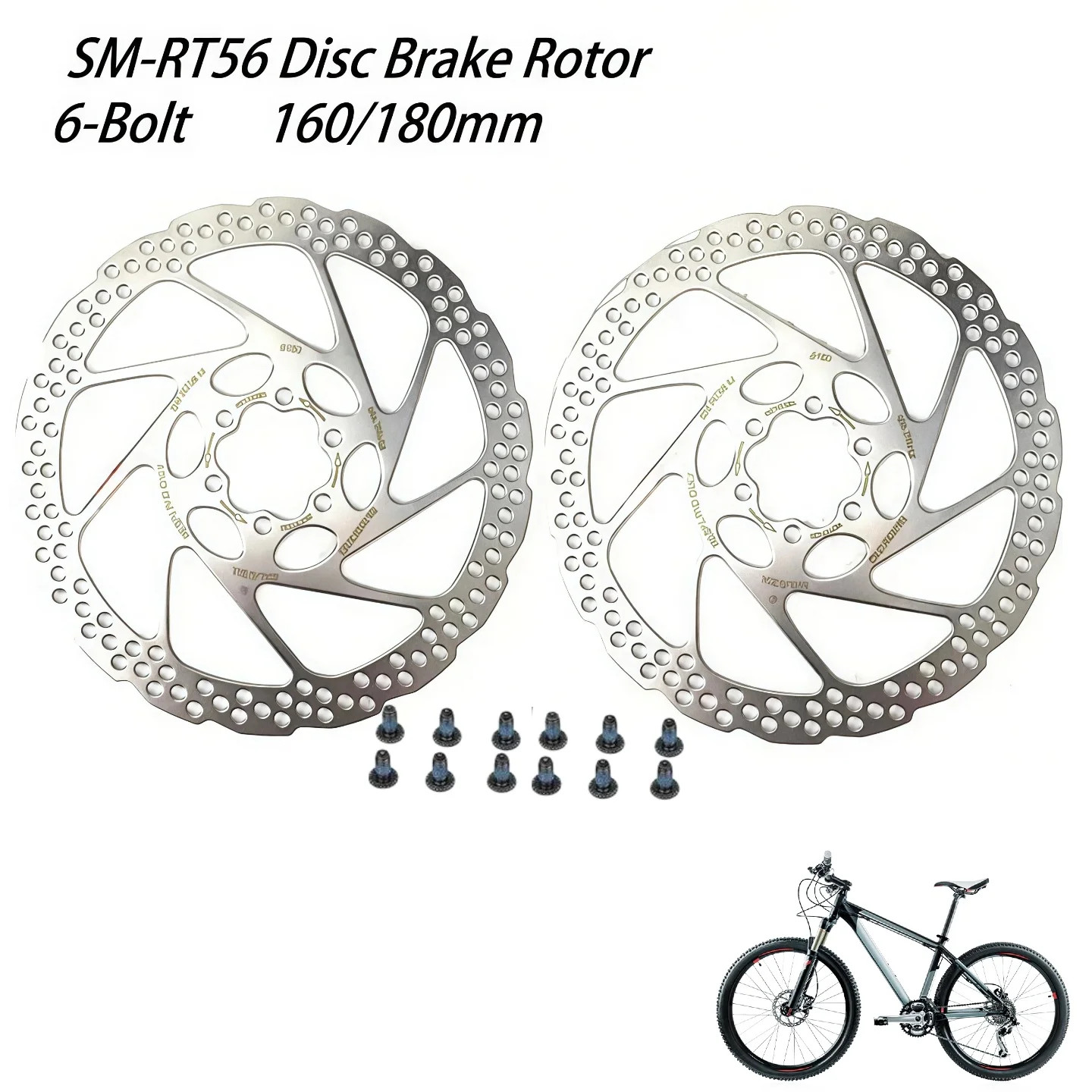 AliExpress NONE SM-RT56 Bike Brake Disk Six-Bolt Disc Brake Rotor Mountain Road Bike 160/180MM Brake Rotor Accessories MTB Disk Parts