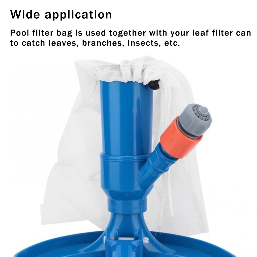 Pack of 2 Swimming Pool Filter Bag Dust Stain Debris Leaves Collection Cather Fine Mesh Indoor Outdoor Pools Vacuum Cleaning