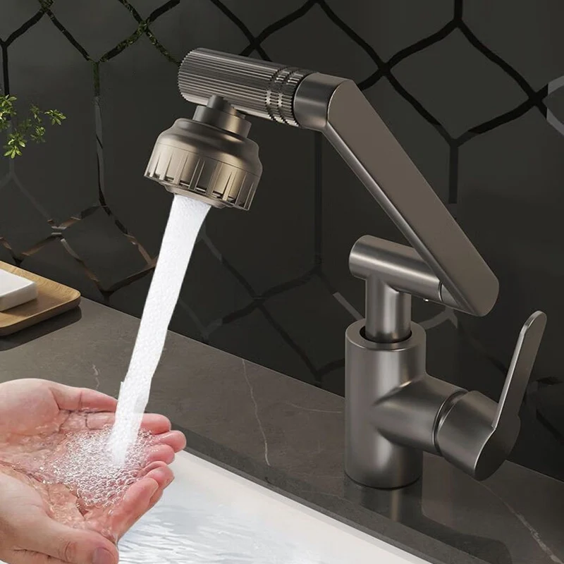 

Dual Mode Universal Rotating Faucet Robotic Arm Wash Basin Kitchen Bathroom Hot and Cold Household Basin Wash Basin Sink