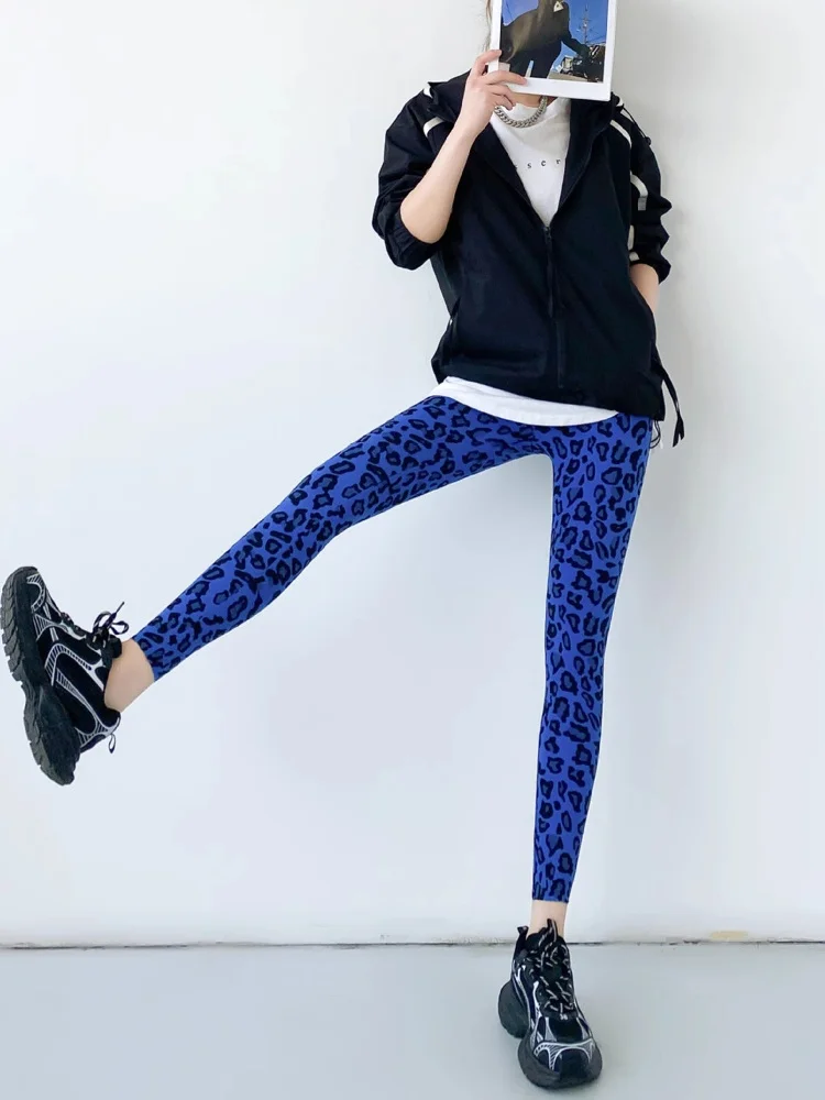 High Waist Thin Fitn arkskin Pants Leopard Print Yoga Base Layer Pants Olahe Brand Women's Faion Autumn Winter Trousers