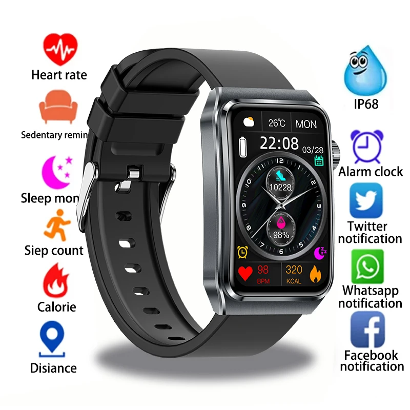 Fashion Uric Acid Smart Watch Ladies Message Push Blood Pressure flashlight Sports Bracelet Waterproof Smartwatch for Women Men