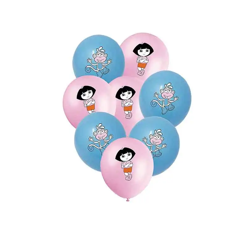 Cartoon Dora The Explorer Birthday Party Supplies Flag Balloon Decoration Disposable Party Supplies Background Happy Baby Shower