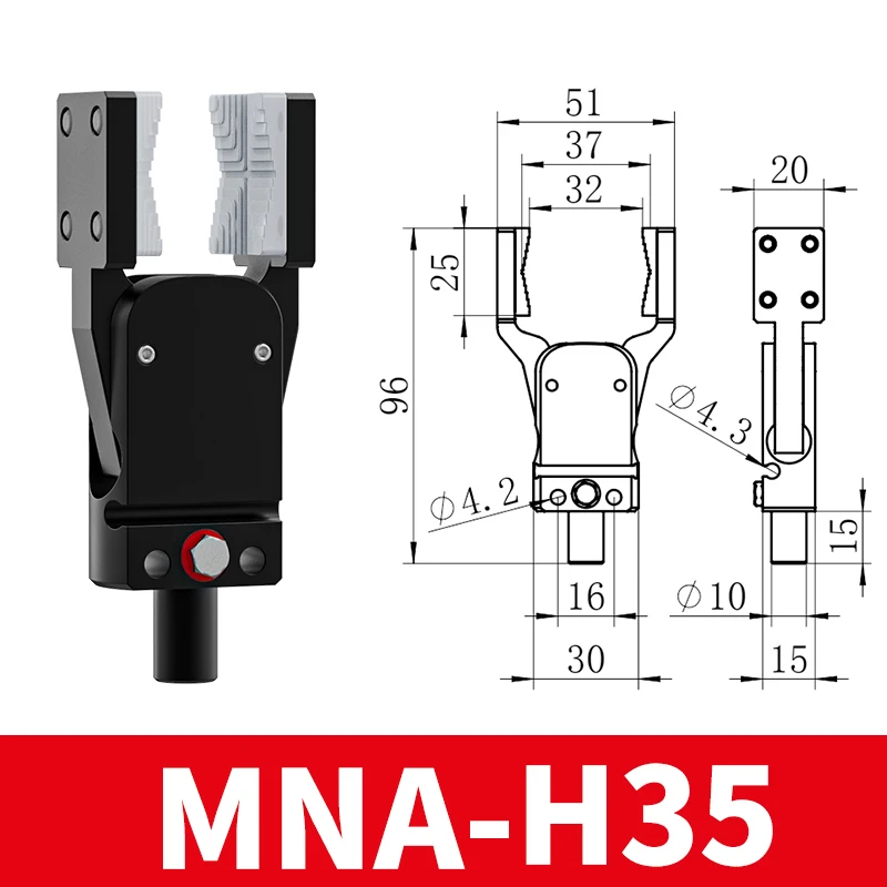 MINIA con Sensor en forma de arco y cilindro de aire de agarre abierto ancho, Mini pinza de Robot neumática robótica