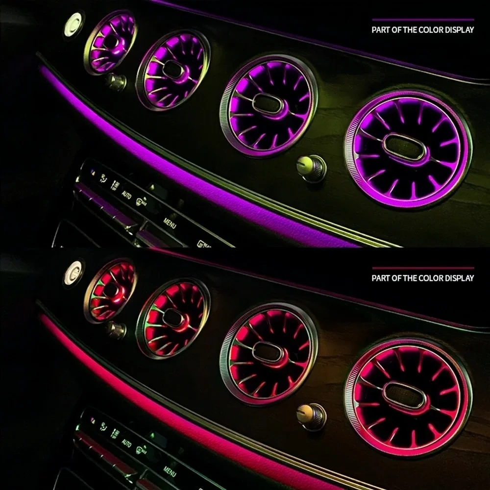 RGB color streamer For Benz E-Class W213 2016 - 2021 Led Turbine Nozzle Ambient Light Air Vent Lamp New Outlet Turbo Interior