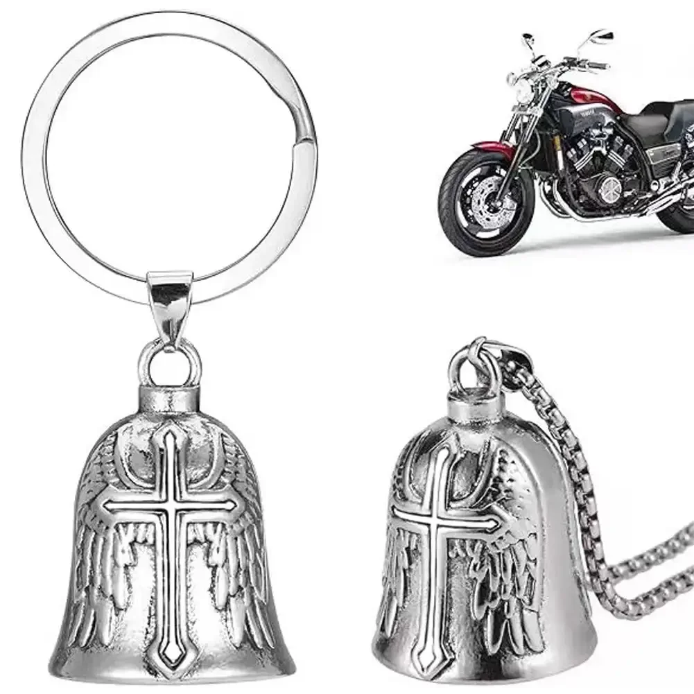 دراجة نارية الصليب الأحمر الجارديان حلقات المفاتيح أجنحة الملاك المفاتيح الرجال السائق متسابق طرد الأرواح المفاتيح تميمة محظوظ تميمة هدية