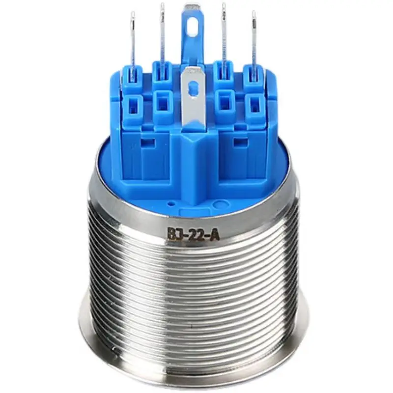 

25mm Illuminated Ring-Type 6-Pin Flat-Head Self-Resetting Push Button Waterproof Switch