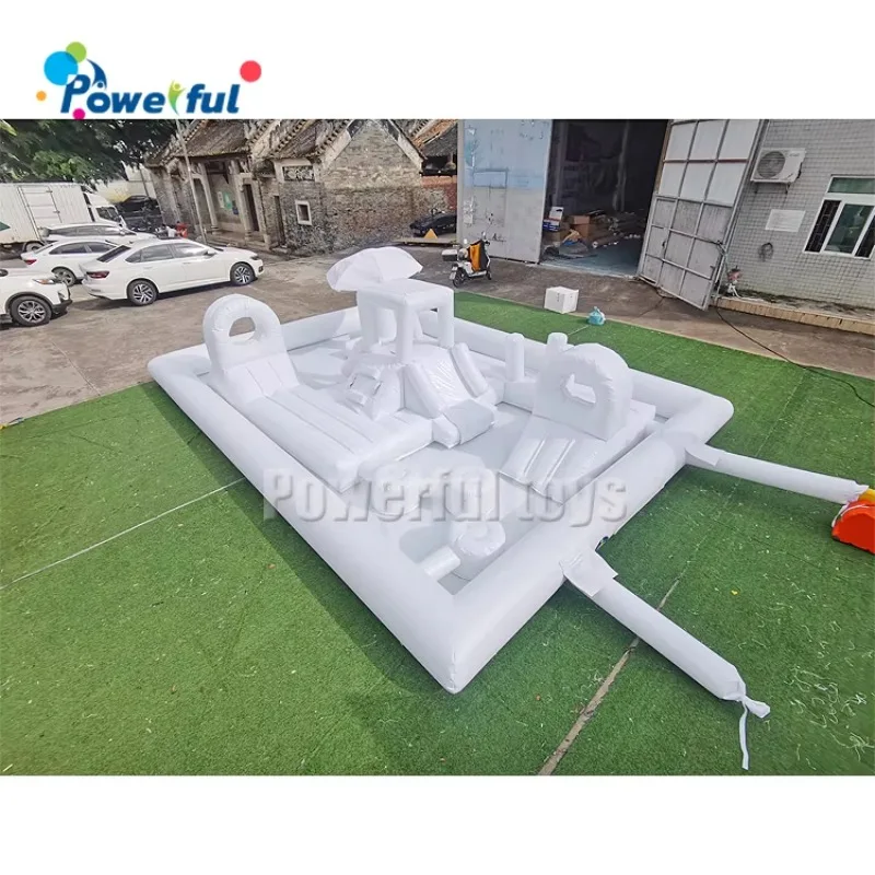 

Popular Jumping Castle Playground White Obstacle Course Kids Water Play Equipment Park Inflatable Splash Pad