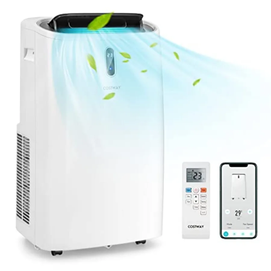 

Portable Air Conditioners for home use, ABS plastic body, white color, 12000 BTU 4-in-1 functionality with cooling, fan, heatin