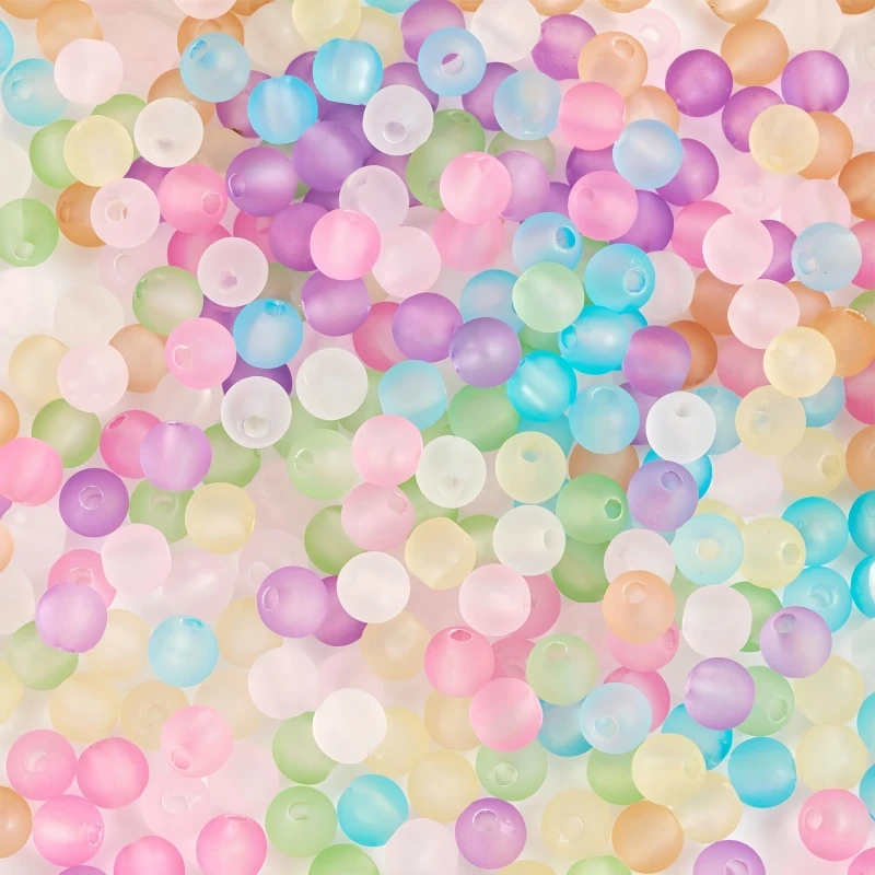 8-16mm Bunte Mattierte Acrylperlen, Lose Perlen mit Bohrloch für DIY-Bastelarbeiten, Ornamentherstellung, Kleidung, Nähzubehör – Detail 9