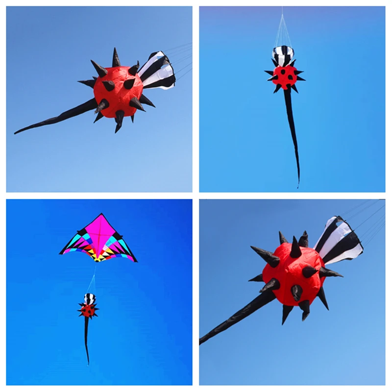 free-shipping-3d-kites-windsocks-prick-ball-kites-flying-toys-for-kids-butterfly-wings-power-kite-windsurfing-kite-tails-sailing