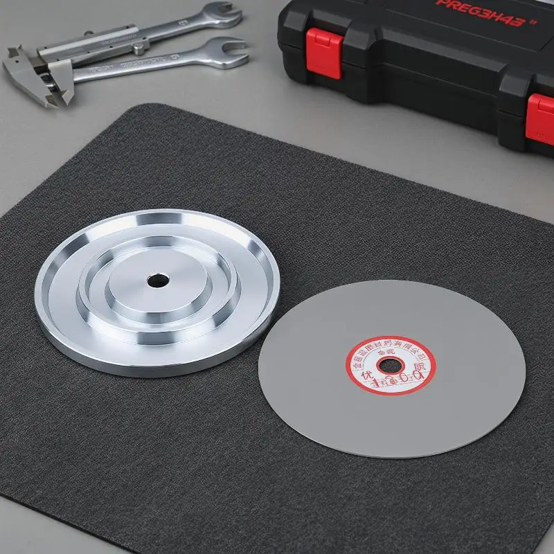 

6" Diameter Wear-resistant Diamond Grinding Pad Aluminum Master Lap Polishing Plate Holder for Stone Craft DIY