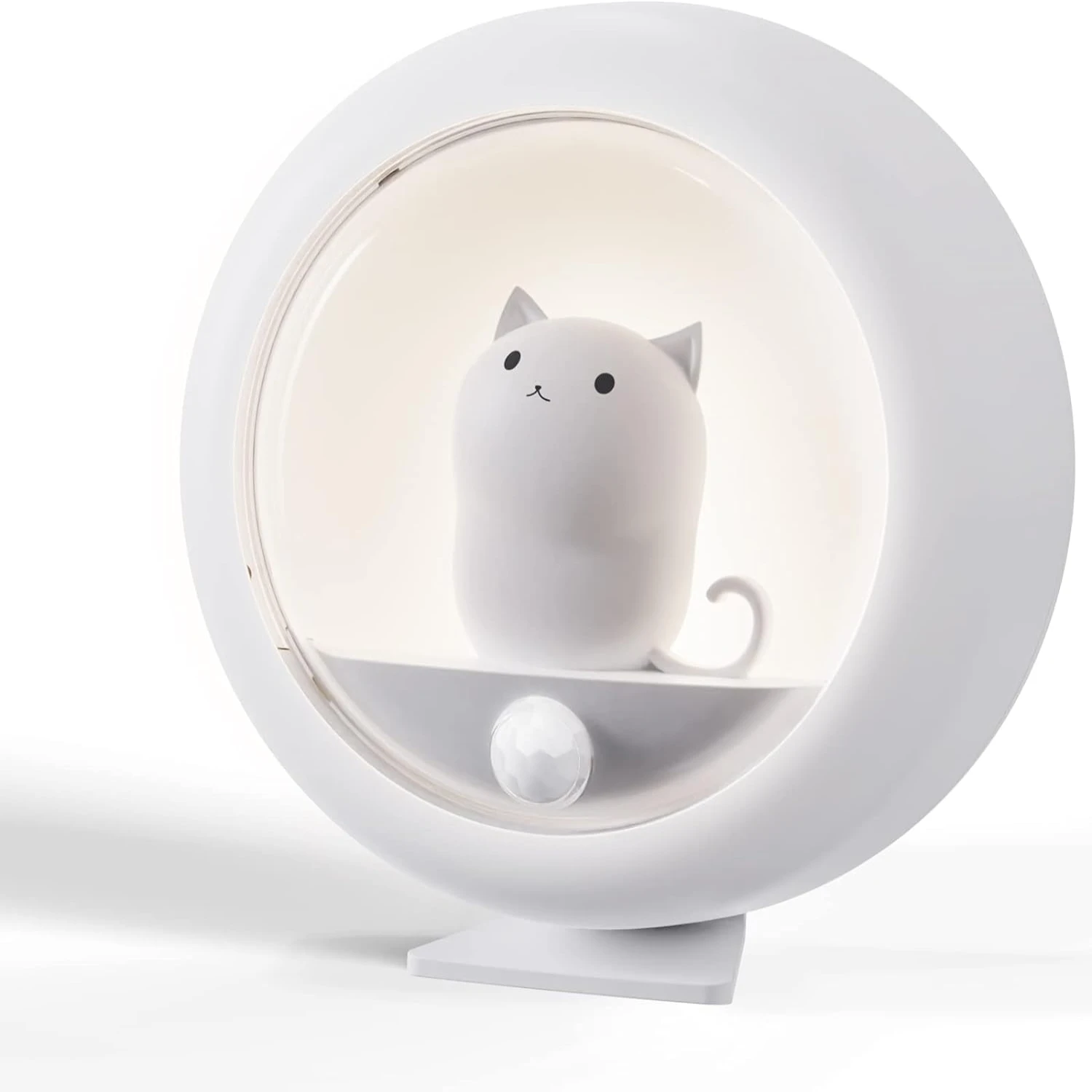 Convenient and adorable Soft Cordless LED Cat Motion Sensor Night Light - Stick-Anywhere Wall Lights for Bedroom, Hallway, and C