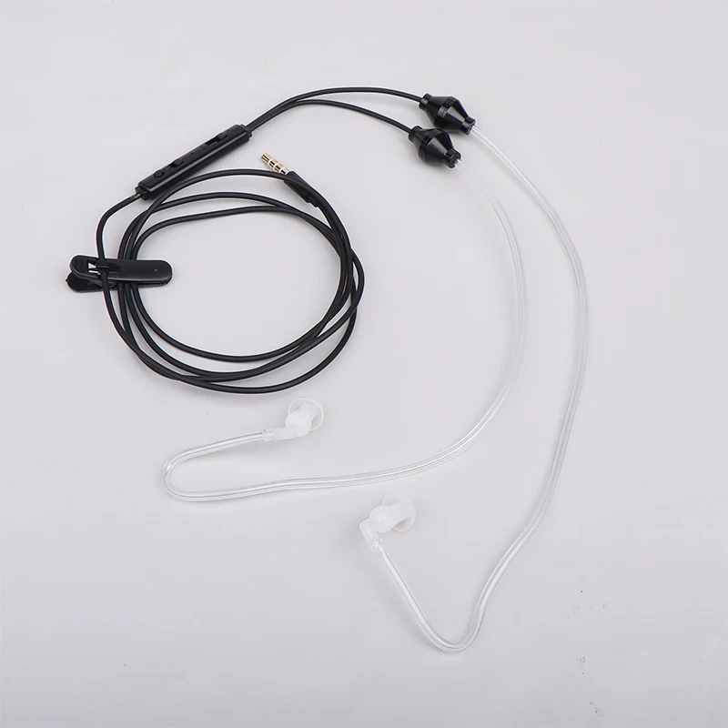 3.5 mm Air Tube Earphones With Mic Universal Anti-Radiation Binaural Music Games Earphones For Phone