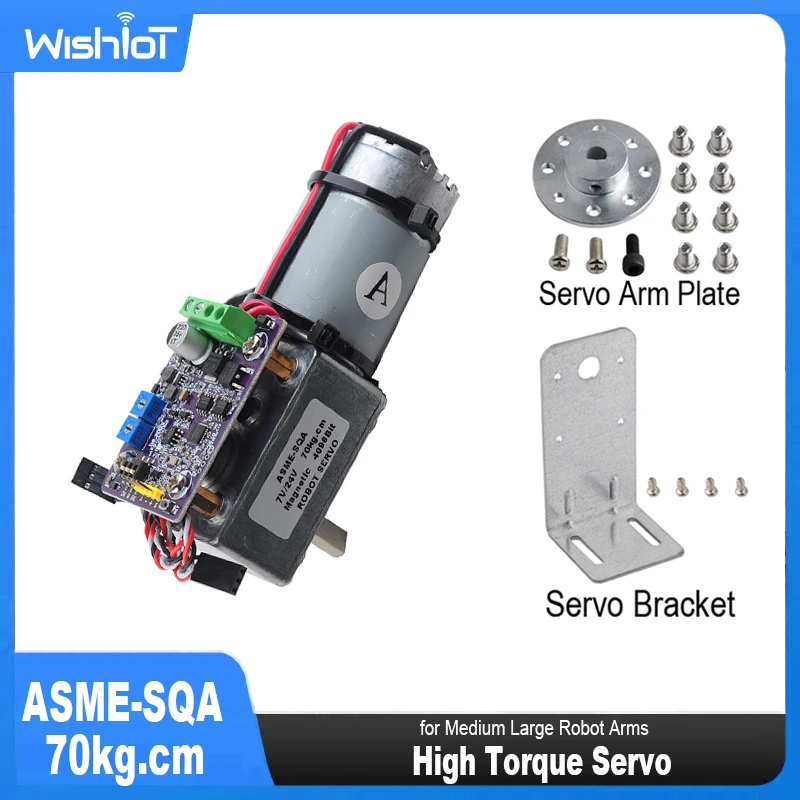 ASME-SQA 70 kg. cm Servo met hoog koppel Wormwielreductiemiddel zelfsluitende magnetische codering servo 60 graden voor robotarmklep