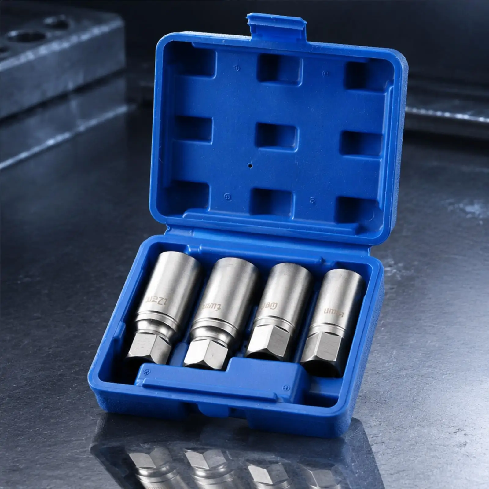 4 Pieces Bolt and Screw Extractor Tool Chrome Vanadium Steel for DIY Enthusiasts