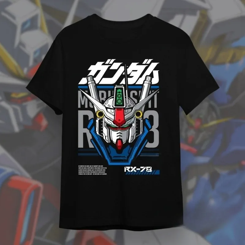 

Gundam Head RX-78 Retro Japanese Anime Customized Unisex Shirt Summer Men's High Quality Cotton Tshirt